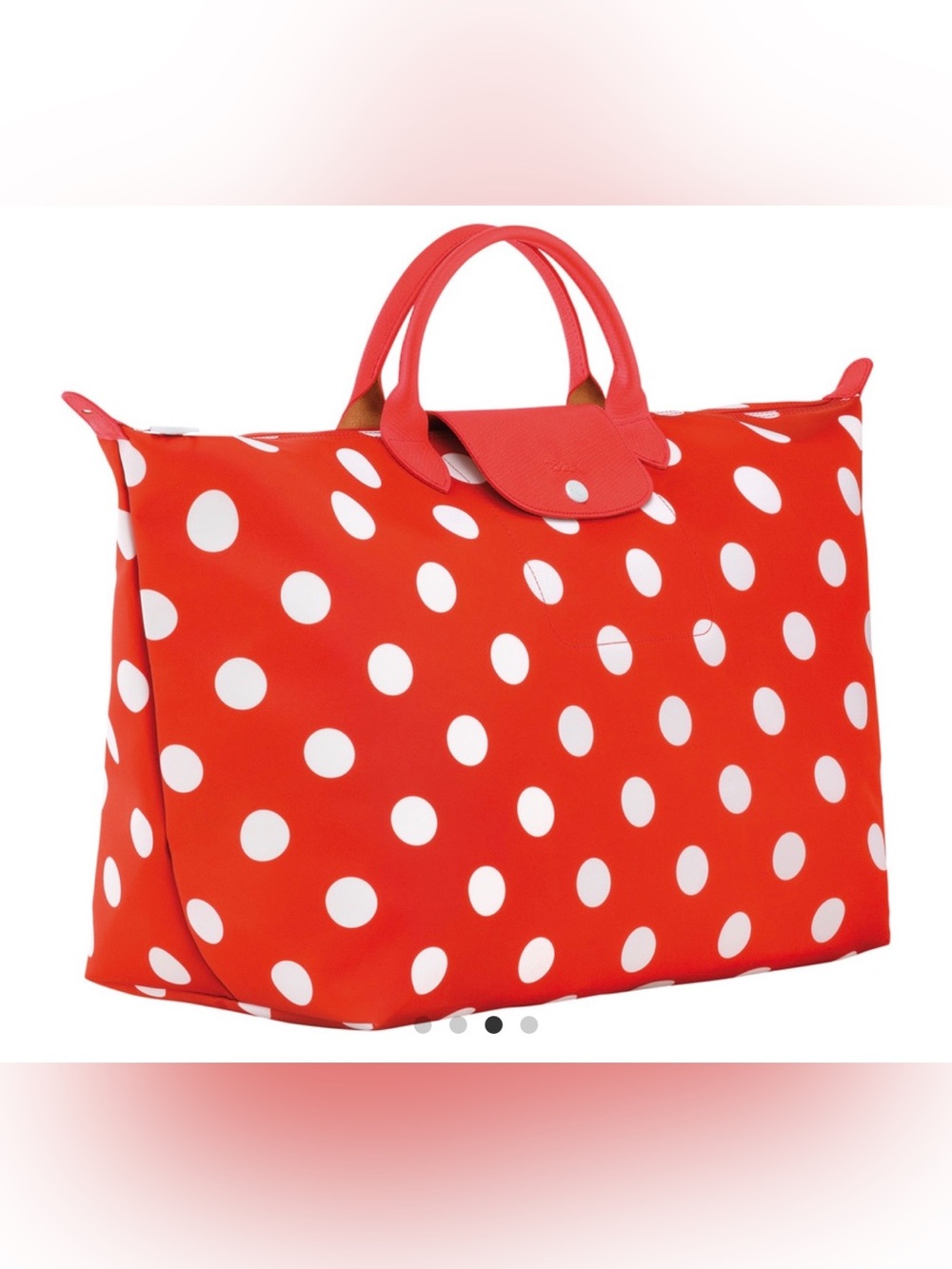 Longchamp Le Pliage Polka-dot travel Bag In Orange - Picture 6 of 8